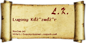 Lugosy Kázmér névjegykártya